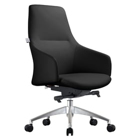 LeisureMod Celeste Black Office Chair