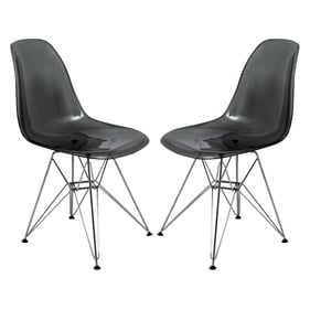 Design Edge Dareton 2  Transparent Black Molded Eiffel Side Chairs