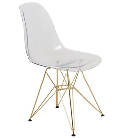 LeisureMod Cresco Clear Plastic Eiffel Side Chair