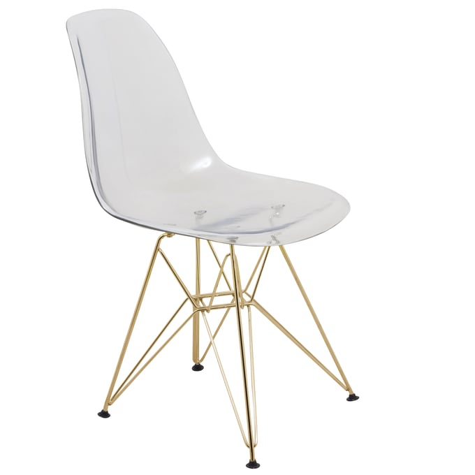 LeisureMod Cresco Clear Plastic Eiffel Side Chair LSM-CR19CLG