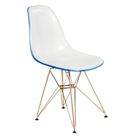 Design Edge Dareton  White Blue Molded Eiffel Side Chair