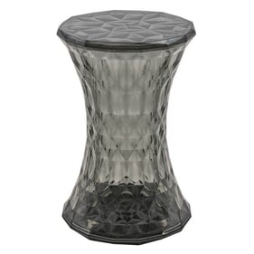 LeisureMod Clio Transparent Black Polycarbonate Side Table