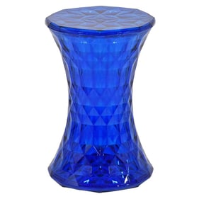 LeisureMod Clio Transparent Blue Polycarbonate Side Table