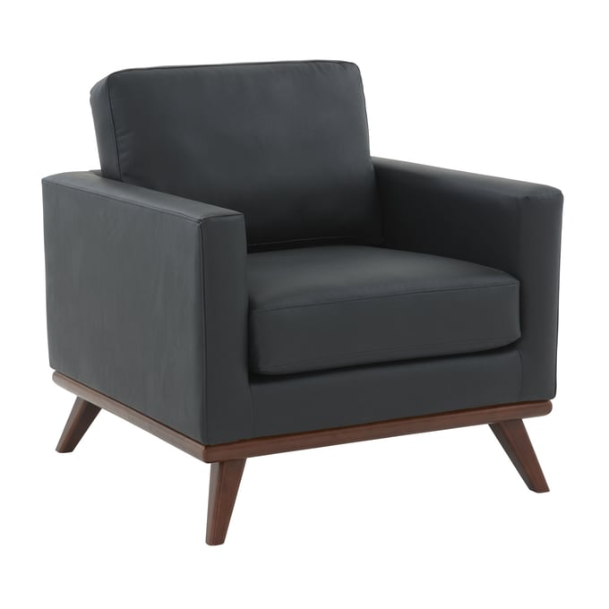 LeisureMod Chester Black Accent Arm Chair LSM-CS33BL-L