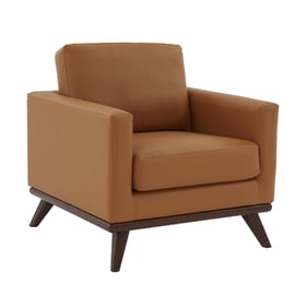 LeisureMod Chester Cognac Tan Accent Arm Chair