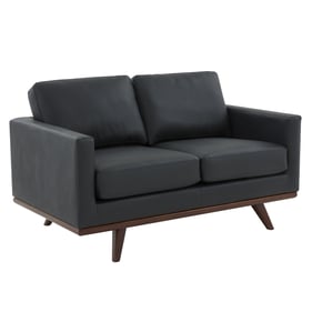 LeisureMod Chester Black Loveseat