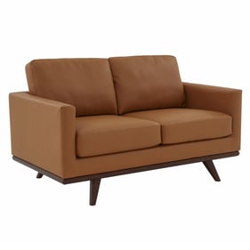 LeisureMod Chester Cognac Tan Loveseat