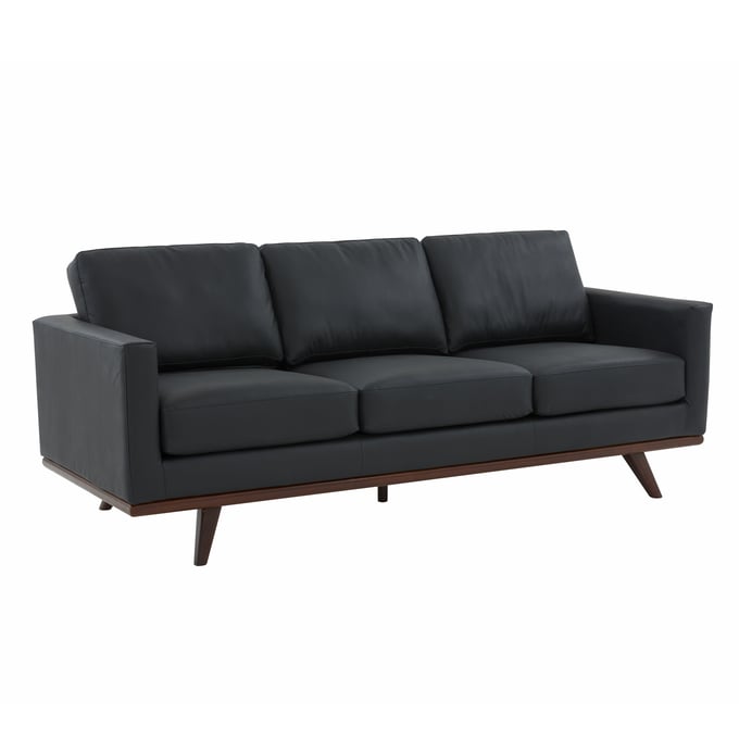 LeisureMod Chester Black Sofa LSM-CS83BL-L