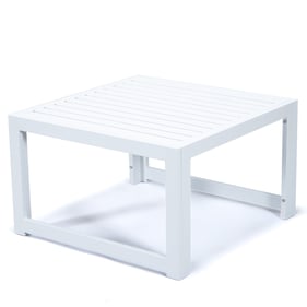 LeisureMod Chelsea White Patio Coffee Table