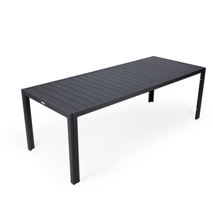 LeisureMod Chelsea Black 87 Inch Outdoor Dining Table LSM-CT87BL