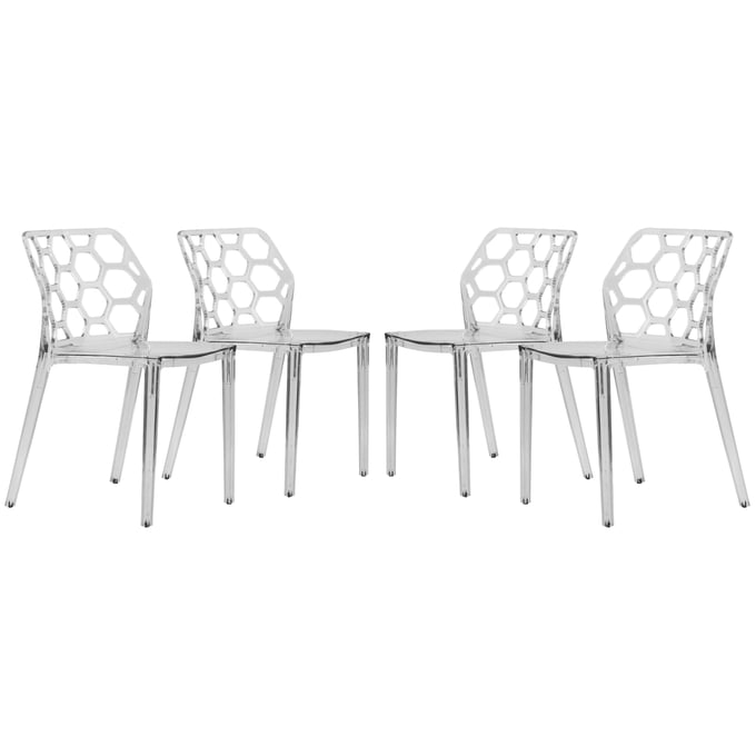 4 LeisureMod Dynamic Clear Dining Chairs LSM-DC19CL4