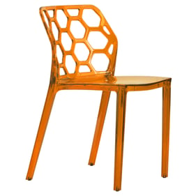 LeisureMod Dynamic Orange Dining Chair