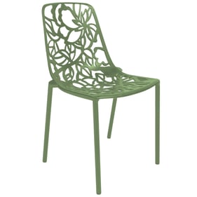 LeisureMod Devon Khaki Green Aluminum Chair