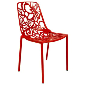 LeisureMod Devon Red Aluminum Chair