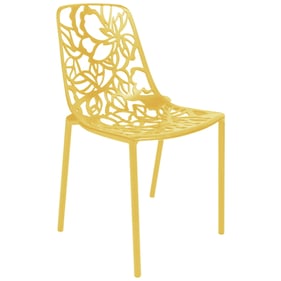 LeisureMod Devon Yellow Aluminum Chair