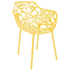 LeisureMod Devon Yellow Aluminum Arm Chair