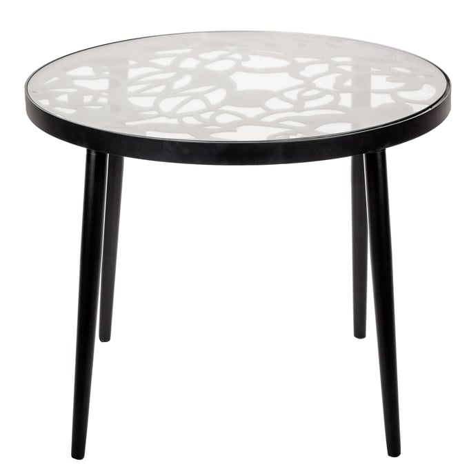 LeisureMod Devon Black Aluminum Outdoor End Table LSM-DT20BL