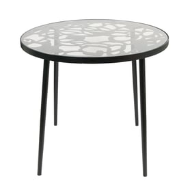 LeisureMod Devon Black Aluminum Outdoor Bistro Dining Table