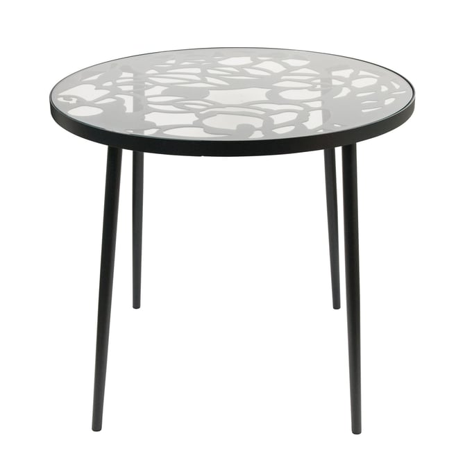 LeisureMod Devon Black Aluminum Outdoor Bistro Dining Table LSM-DT31BL