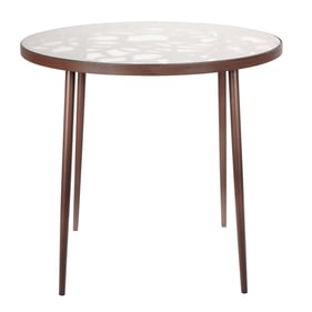 LeisureMod Devon Brown Aluminum Outdoor Bistro Dining Table