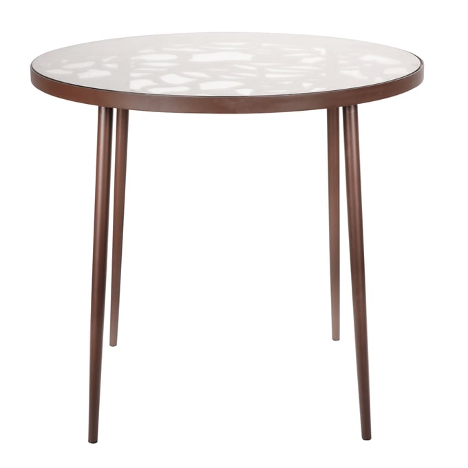 LeisureMod Devon Brown Aluminum Outdoor Bistro Dining Table LSM-DT31BR