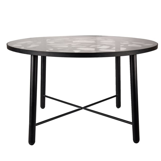 LeisureMod Devon Black Aluminum Outdoor Dining Table LSM-DT48BL