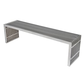 Design Edge Dungog  Polished Stainless Steel 59 Inch Bench