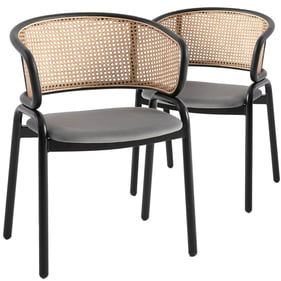 2 LeisureMod Ervilla Grey Dining Chairs