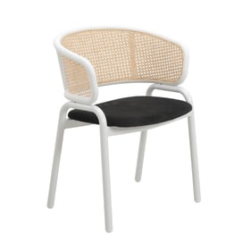 LeisureMod Ervilla White Black Dining Chair