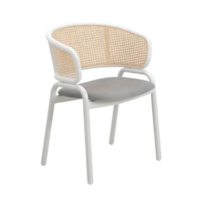 LeisureMod Ervilla White Grey Dining Chair