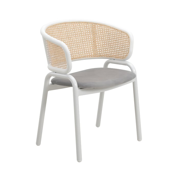 LeisureMod Ervilla White Grey Dining Chair LSM-ECW-20GR