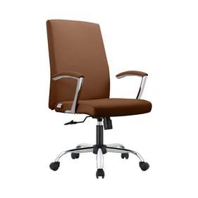 LeisureMod Evander Dark Brown Office Chair