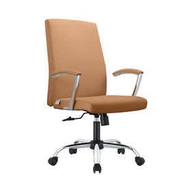 LeisureMod Evander Acorn Brown Office Chair