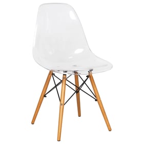 LeisureMod Dover Clear Molded Side Chair