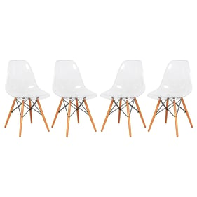 Design Edge Deniliquin 4  Clear Molded Side Chairs