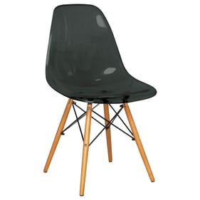 LeisureMod Dover Transparent Black Molded Side Chair