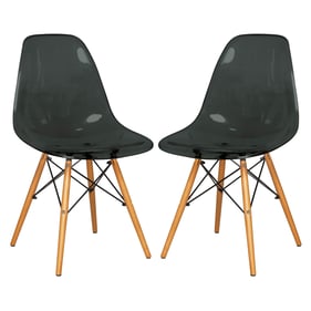 Design Edge Deniliquin 2  Transparent Black Molded Side Chairs