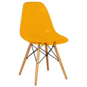 LeisureMod Dover Transparent Orange Side Chair