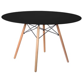 Design Edge Deniliquin  Transparent Black Round Dining Table