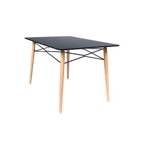 Design Edge Deniliquin  Transparent Black Rectangle Dining Table