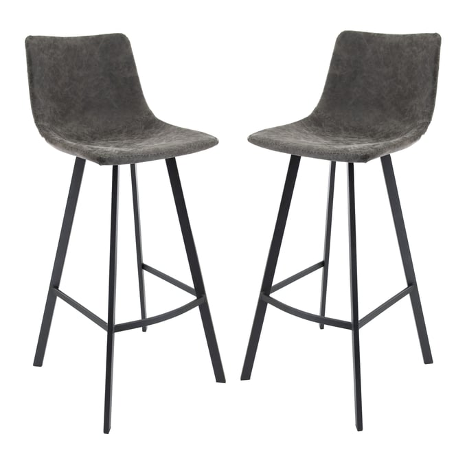 2 LeisureMod Elland Grey Bar Stools LSM-ES29GR2