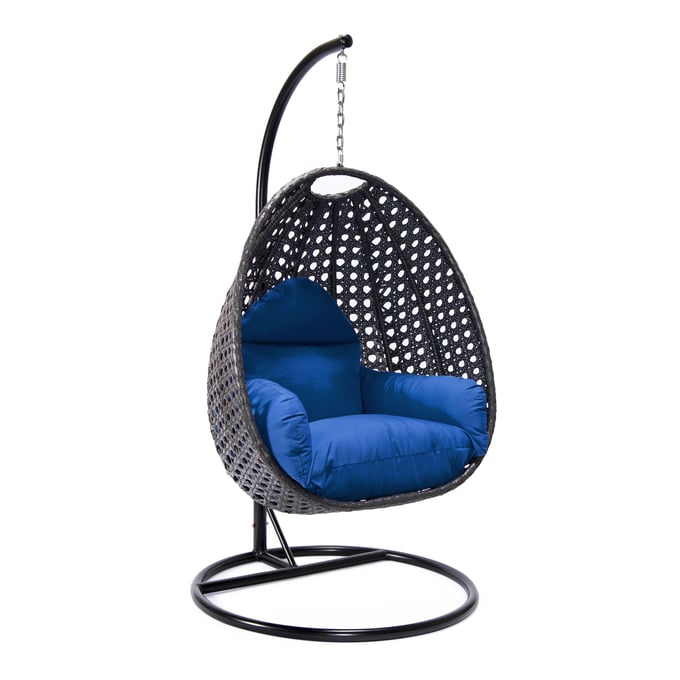 LeisureMod Egg Blue Fabric Hanging Swing Chair LSM-ESCCH-40BU