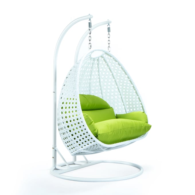 LeisureMod Egg Metal Light Green 2 Person Hanging Swing Chair LSM-ESCW-57LG