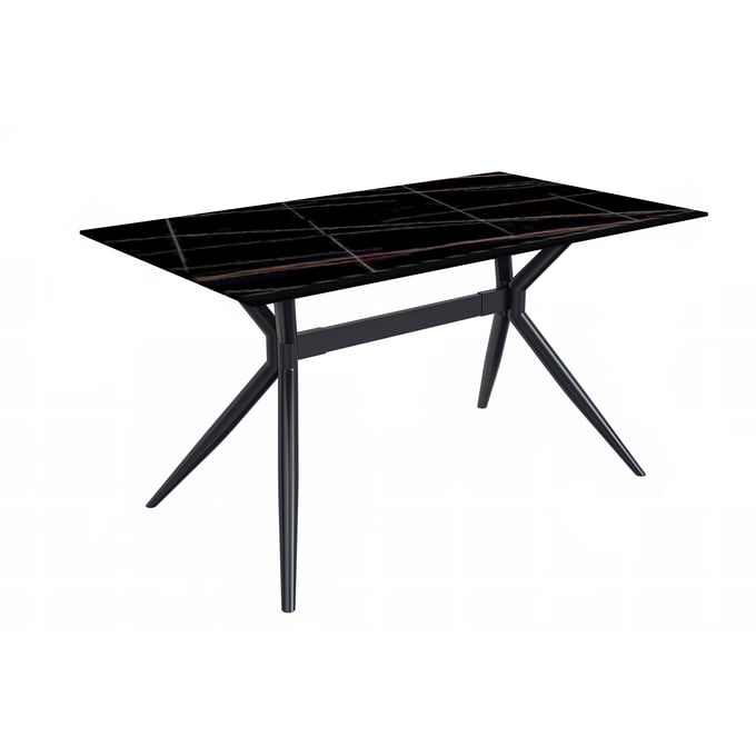 LeisureMod Elega Black Gold Dining Table LSM-ETBL-55BLG-S