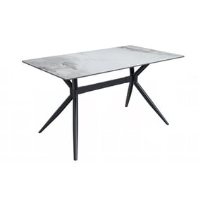 LeisureMod Elega Medium Grey Dining Table