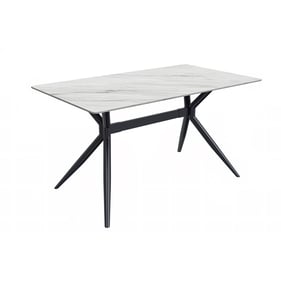 LeisureMod Elega White Dining Table