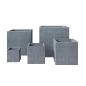 LeisureMod Fern Grey Planter Set