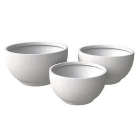 LeisureMod Grove White Planter Set