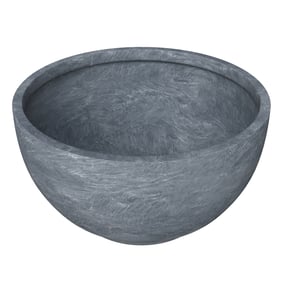 LeisureMod Grove Aged Concrete Hemisphere 10.6 Inch Planter