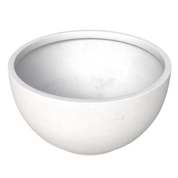 LeisureMod Grove White Hemisphere 10.6 Inch Planter LSM-GP6W